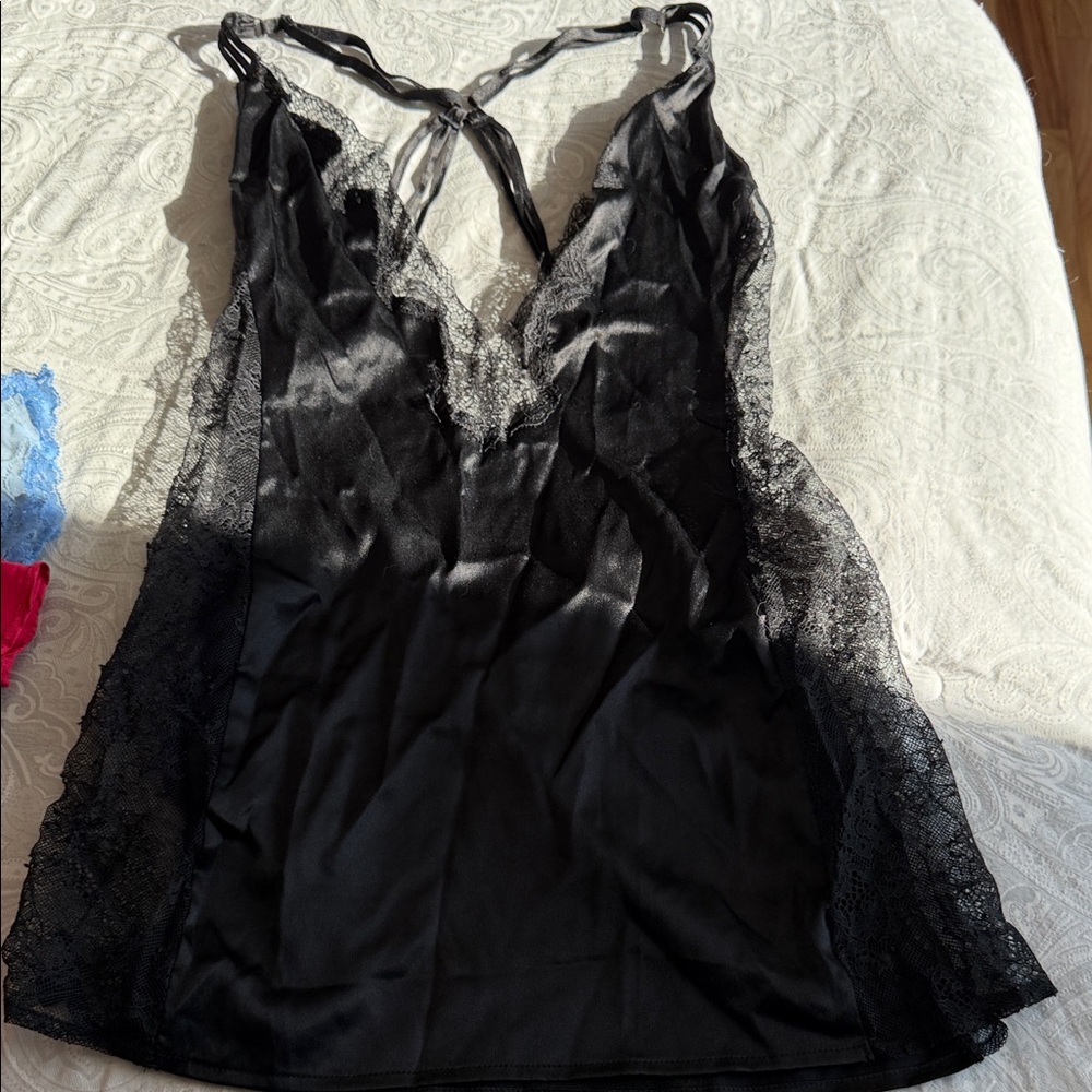 Victoria's Secret Black Lace Chemise